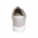 Zapato cerrado para mujer con cierre en velcro en gamuza gris cuña 4 - Tallas disponibles:  33, 34, 42, 43, 44, 45