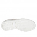 Zapato cerrado para mujer con cierre en velcro en gamuza gris cuña 4 - Tallas disponibles:  42, 43, 44