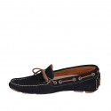 Mocassin à lacets et semelle amovible pour hommes en daim bleu - Pointures disponibles:  36, 50, 53
