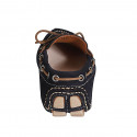 Mocassin à lacets et semelle amovible pour hommes en daim bleu - Pointures disponibles:  36, 50, 53