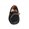 Mocassin à lacets et semelle amovible pour hommes en daim bleu - Pointures disponibles:  36, 50, 53