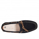 Mocassin à lacets et semelle amovible pour hommes en daim bleu - Pointures disponibles:  36, 50, 53