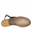 Sandale entredoigt pour femmes avec accessoire en cuir noir talon 2 - Pointures disponibles:  33, 43
