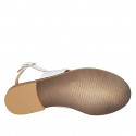 Woman's thong sandal with accessory in white leather heel 2 - Available sizes:  33