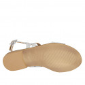 Sandale pour femmes en daim blanc imprimé lamé argent talon 2 - Pointures disponibles:  32, 33, 42, 43, 44, 45