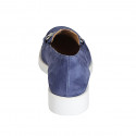 Mocassin pour femmes avec accessoire et semelle amovible en daim bleu talon 3 - Pointures disponibles:  31, 45