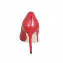 Decolté a punta da donna in pelle rossa tacco 10 - Misure disponibili: 32, 33, 34, 42, 46
