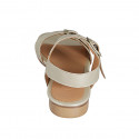Sandale pour femmes avec boucles réglables en cuir lamé platine talon 2 - Pointures disponibles:  32, 33, 34, 42, 43, 44, 45, 46