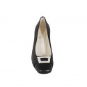 Woman's pump in black and light beige leather heel 8 - Available sizes:  33, 34, 42, 43, 45, 46