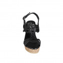 Sandalo da donna in pelle intrecciata nera con plateau e zeppa 9 - Misure disponibili: 34, 42, 43, 44
