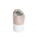 Woman's mocassin with accessory in rose leather heel 5 - Available sizes:  33