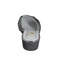 Mule pour femmes en cuir noir et daim imprimé talon compensé 4 - Pointures disponibles:  42