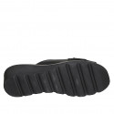 Mule pour femmes en cuir noir et daim imprimé talon compensé 4 - Pointures disponibles:  42