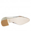 Decolté a punta da donna con aperture laterali in pelle laminata platino, argento e rame tacco 4 - Misure disponibili: 44
