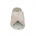 Mule pour femmes en daim taupe et daim beige imprimé platine talon compensé 5 - Pointures disponibles:  42, 43, 44