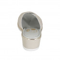 Mule pour femmes en daim beige et daim imprimé platine talon compensé 5 - Pointures disponibles:  42, 44, 45