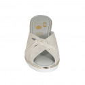 Mule pour femmes en daim beige et daim imprimé platine talon compensé 5 - Pointures disponibles:  42, 44, 45
