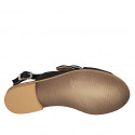 Sandale pour femmes avec boucle régolable en daim noir talon 2 - Pointures disponibles:  32, 33, 34, 42, 43, 44, 45