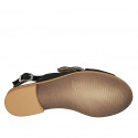 Sandale pour femmes avec boucle régolable en daim noir talon 2 - Pointures disponibles:  32, 34, 42, 44