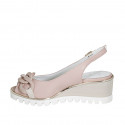 Sandalo da donna in pelle rosa chiaro con catena zeppa 6 - Misure disponibili: 34, 42