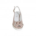 Sandalo da donna in pelle rosa chiaro con catena zeppa 6 - Misure disponibili: 32, 33, 34, 42, 43, 44, 45