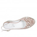 Sandalo da donna in pelle rosa chiaro con catena zeppa 6 - Misure disponibili: 34, 42