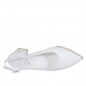 Zapato destalonado a punta para mujer en piel blanca tacon 6 - Tallas disponibles:  34, 43, 45