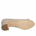 Zapato abierto en punta para mujer con accesorio en piel rosa claro tacon 4 - Tallas disponibles:  32, 42, 43, 44, 45