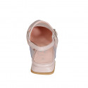 Chaussure ouverte au talon pour femmes en cuir rose clair et skaï transparent avec elastique et courroie talon 2 - Pointures disponibles:  32, 33, 42, 45