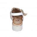 Sandale pour femmes avec courroie en cuir blanc talon 3 - Pointures disponibles:  32, 43, 44