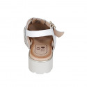 Sandalo da donna con cinturino in pelle bianca tacco 3 - Misure disponibili: 32, 33, 34, 43, 44, 45, 46