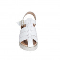 Sandale pour femmes avec courroie en cuir blanc talon 3 - Pointures disponibles:  32, 33, 34, 43, 44, 45, 46
