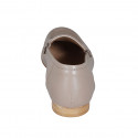 Woman's mocassin in taupe leather heel 1 - Available sizes:  34, 42, 43, 44, 45, 46
