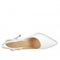 Woman's slingback pointy pump in white leather heel  8 - Available sizes:  33, 34, 42, 43, 44, 45, 46