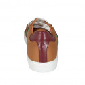 Zapato para hombres con cordones y plantilla extraible en piel cognac, granate y verde - Tallas disponibles:  36, 37, 38, 46, 47, 48, 49, 50, 51