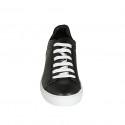 Chaussure à lacets avec semelle amovible pour hommes en cuir noir - Pointures disponibles:  36, 37, 38, 46, 47, 48, 49, 50, 51