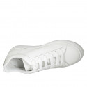 Chaussure à lacets pour hommes avec semelle amovible en cuir blanc - Pointures disponibles:  36, 37, 38, 46, 47, 48, 49, 50, 51
