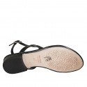 Sandalia de dedo para mujer en piel negra con perlas tacon 2 - Tallas disponibles:  32, 33, 34, 42, 43, 44, 45