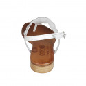 Sandale entredoigt pour femmes en cuir blanc avec perles talon 2 - Pointures disponibles:  32, 43