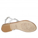 Sandale entredoigt pour femmes en cuir blanc avec perles talon 2 - Pointures disponibles:  32, 33, 34, 42, 43, 44, 45