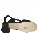 Sandale pour femmes en cuir tressé noir talon 5 - Pointures disponibles:  33, 34, 42, 43, 44, 45