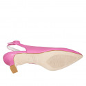 Zapato destalonado puntiagudo para mujer en piel fucsia tacon 6 - Tallas disponibles:  32, 33, 34, 43, 44, 45