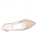 Woman's slingback pump in light rose leather heel 6 - Available sizes:  32, 33, 34, 43, 44, 45