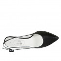 Zapato destalonado a punta para mujer en piel negra con tacon 6 - Tallas disponibles:  32, 33, 34, 43, 44, 45