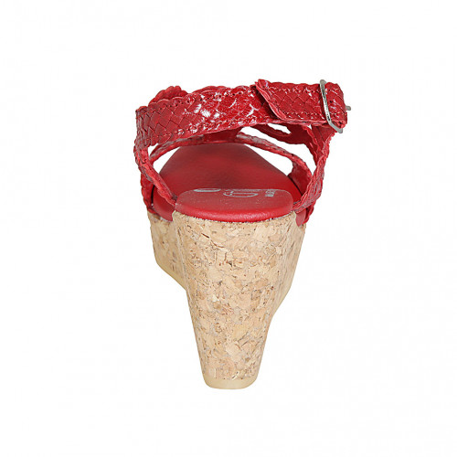 Sandalias CuÃ±a Roja Mujer Sandalia Para Mujer En Piel Trensada