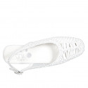 Chaussure ouverte au talon pour femmes en cuir tressé blanc talon 1 - Pointures disponibles:  32, 33, 42, 43, 44, 45