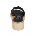 Sabot pour femmes en cuir tressé noir talon 4 - Pointures disponibles:  34, 42, 43
