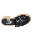 Sabot pour femmes en cuir tressé noir talon 4 - Pointures disponibles:  34, 42, 43