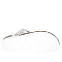 Woman's thong mules in white multicolored printed leather with buckle wedge heel 2 - Available sizes:  32, 33, 34, 42, 43