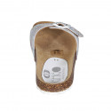 Woman's mules in white and multicolored mosaic printed leather with buckle wedge heel 2 - Available sizes:  42